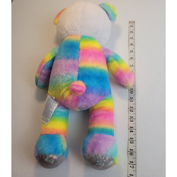 Build A Bear BAB 2020 Rainbow Striped Panda Plush Stuffed Animal Toy 16" - Picture 5 of 7